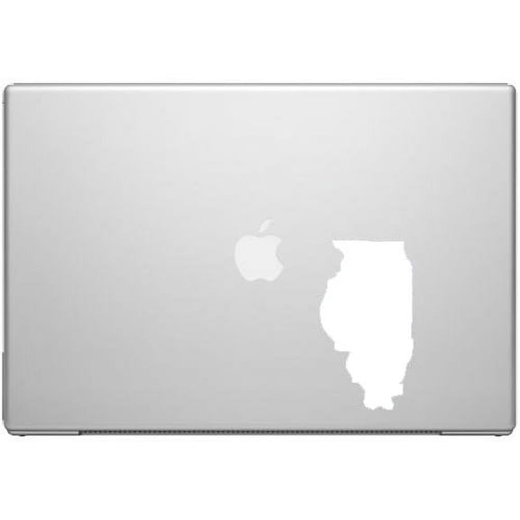 Illinois Prairie State Illini Pride Decal Sticker - White 5" Vinyl Decal for Cars, Macbooks, and Other Laptops