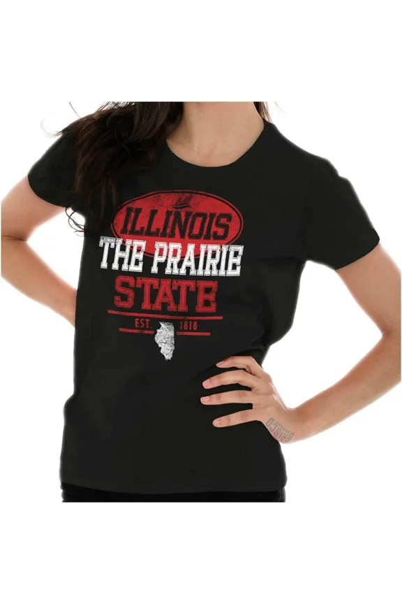 Illinois Prairie State Vacation Souvenir IL Travel Gift Unisex T-Shirt, up to Size 5XL