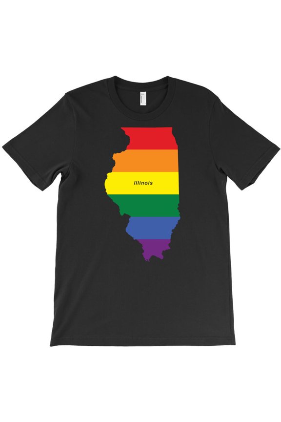 Illinois Rainbow Flag, State Pride Graphic Design For Illinois G19661 Unisex T-Shirt, Up to Size 5XL