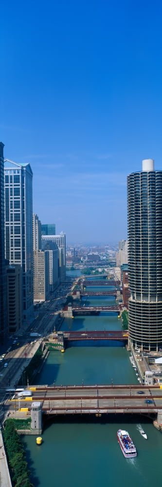 Illinois River Chicago Illinois Canvas Art - Panoramic Images (36 x 12)
