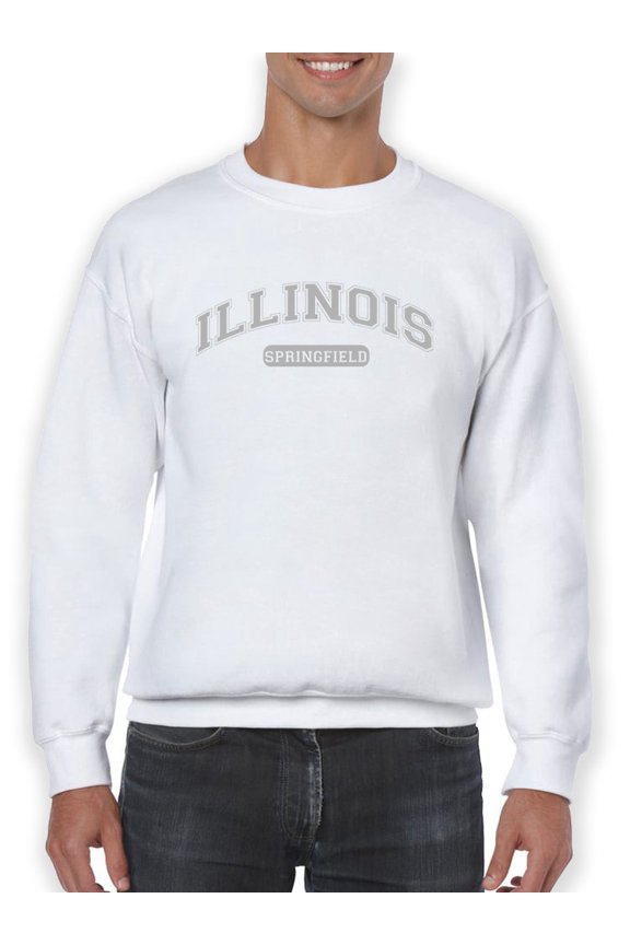 Illinois, Springfield Text. Men Sweatshirt, Male Small