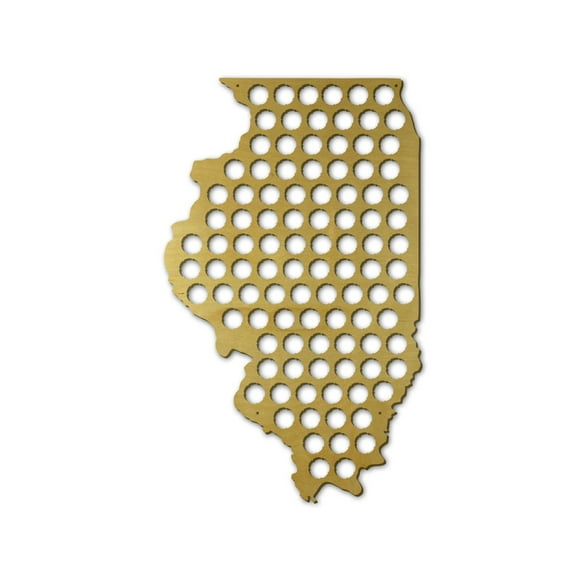 Torched Illinois State Beer Cap Holder Beer Bottle Cap Collector Wall Art