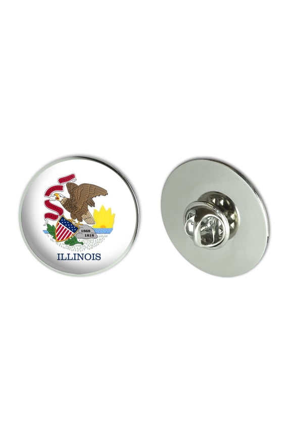 Illinois State Flag Metal 1.1" Tie Tack Hat Lapel Pin Pinback