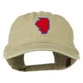 thumbnail image 1 of Illinois State Map Embroidered Washed Cotton Cap - Khaki OSFM, 1 of 5