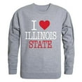 thumbnail image 1 of Illinois State University I Love Crewneck T-Shirt, Heather Grey - Extra Large, 1 of 1