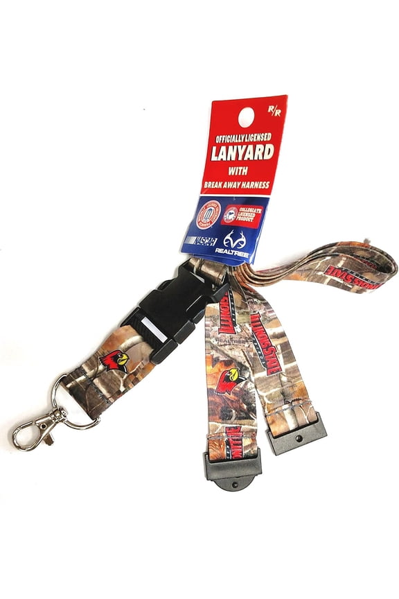 Illinois State University Redbirds Camo Lanyard Keychain Double Sided Breakaway Safety Design Adult 18 Inch