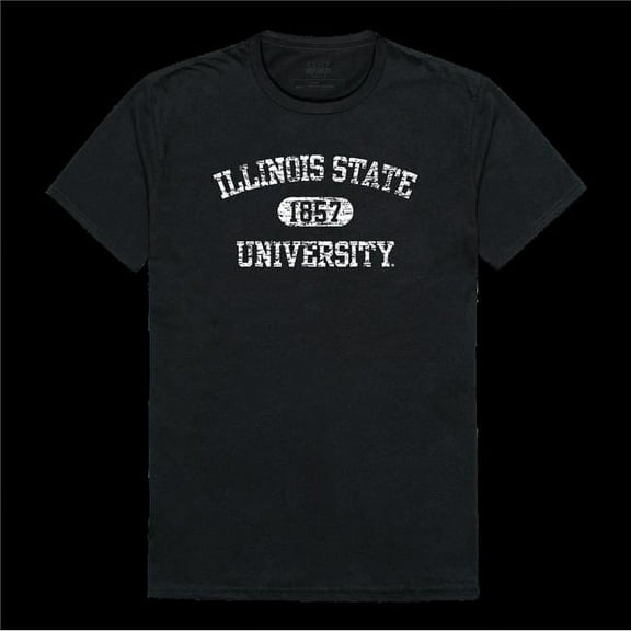 Illinois State University Redbirds Distressed Arch College T-Shirt, Black - Medium