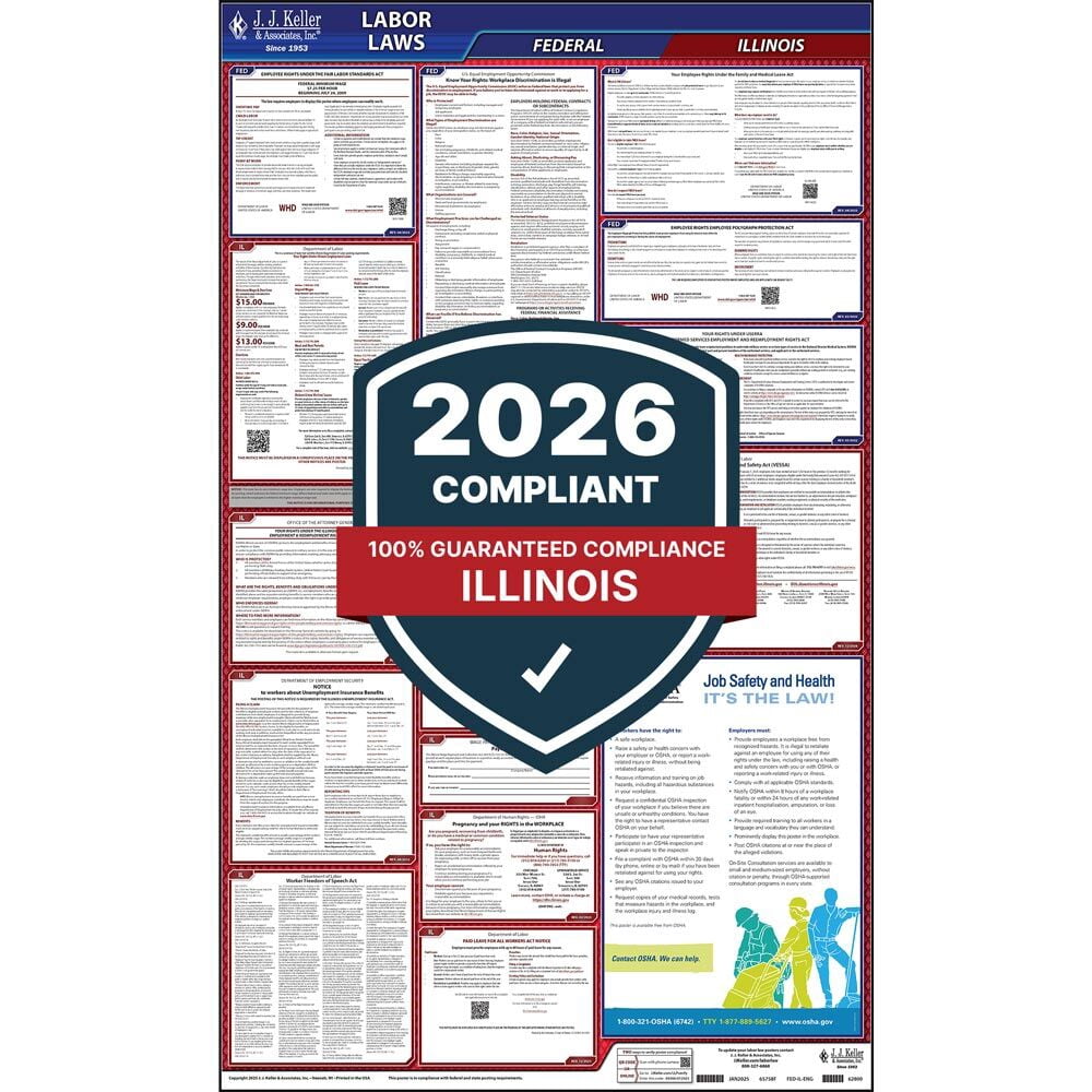 Illinois State and Federal Labor Law Poster (English, IL State) - OSHA ...