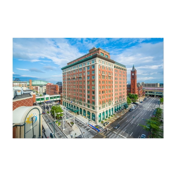 Illinois Street - Indianapolis Indiana Photography Architecture City Skyline Vintage Travel Poster Street Photography Unframed Wall Art Print 20 x 28 inches