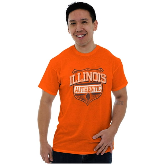 Illinois Student Pride Gameday Cool Men's Graphic T Shirt Tees Brisco Brands X