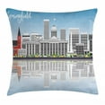 thumbnail image 1 of Illinois Throw Pillow Cushion Cover, Springfield Skyline with Buildings Travel Business Tourism Modern Concept, Decorative Square Accent Pillow Case, 18" X 18", Blue and Pale Grey, by Ambesonne, 1 of 2