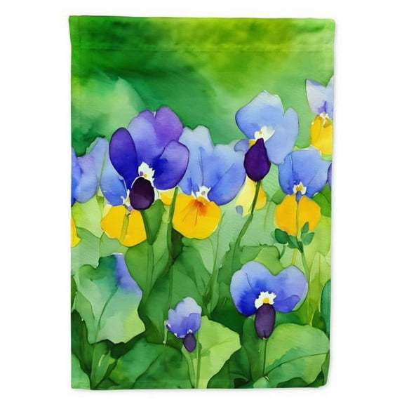 Illinois Violet in Watercolor Garden Flag 11.25 in x 15.5 in