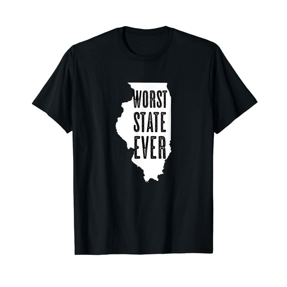 Illinois - Worst State Ever | IL Sucks - Funny Graphic T-Shirt