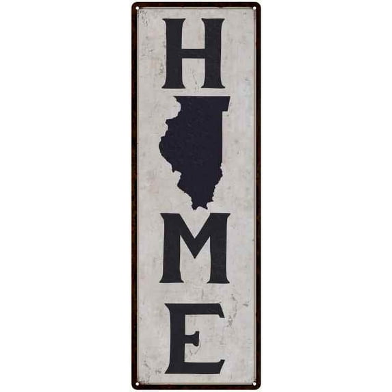 Illinois is My Home Vintage Chic Wall Decor 6x18 Metal Sign 106180025012