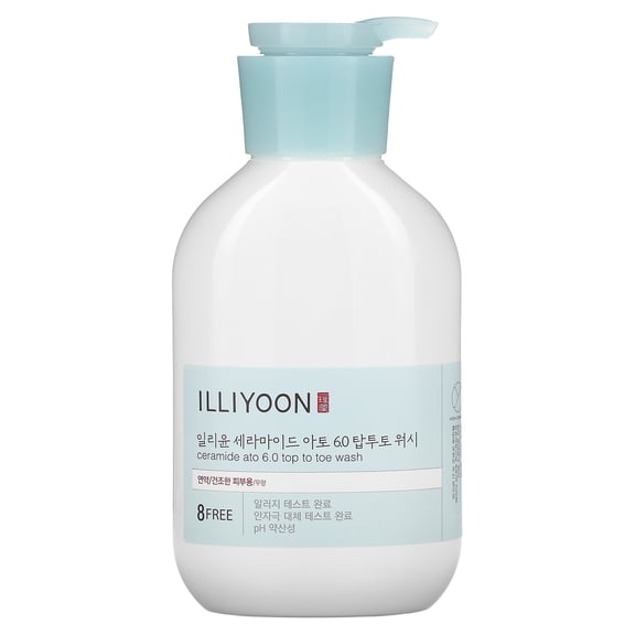 Illiyoon Ceramide Ato 6.0 Top to Toe Hydrating Body Wash, Unscented, 16.9 fl oz