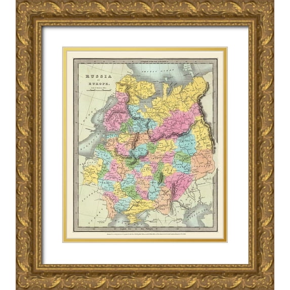 Illman 12x14 Gold Ornate Wood Framed with Double Matting Museum Art Print Titled - Europe Russia - Illman 1834
