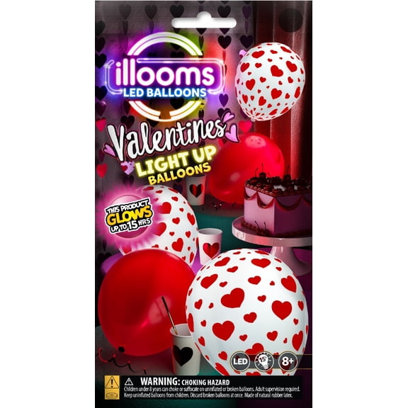 Illooms Red/White Heart - 5 Pack