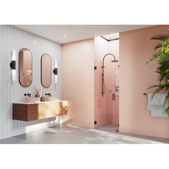 Illume 31 in. x 78 in. Wall Hinged Glass Shower Enclosure