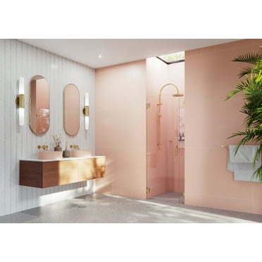 Illume 33.75 in. x 78 in. Wall Hinged Glass Shower Enclosure