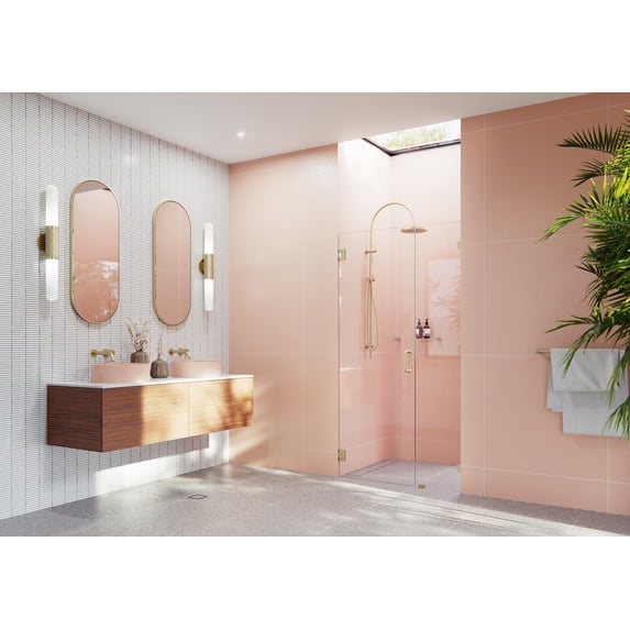 Illume 37.75 in. x 78 in. Wall Hinged Glass Shower Enclosure