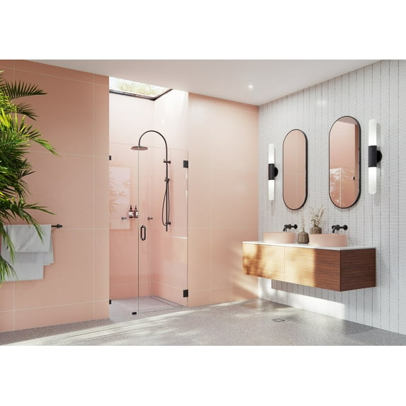 Illume 38.25 in. x 78 in. Wall Hinged Glass Shower Enclosure