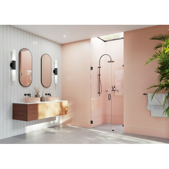 Illume 39.25 in. x 78 in. Wall Hinged Glass Shower Enclosure
