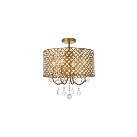 Illume 4 Light Flush Mount in brass