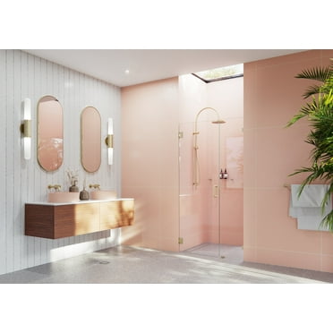 Illume 41.25 in. x 78 in. Wall Hinged Glass Shower Enclosure