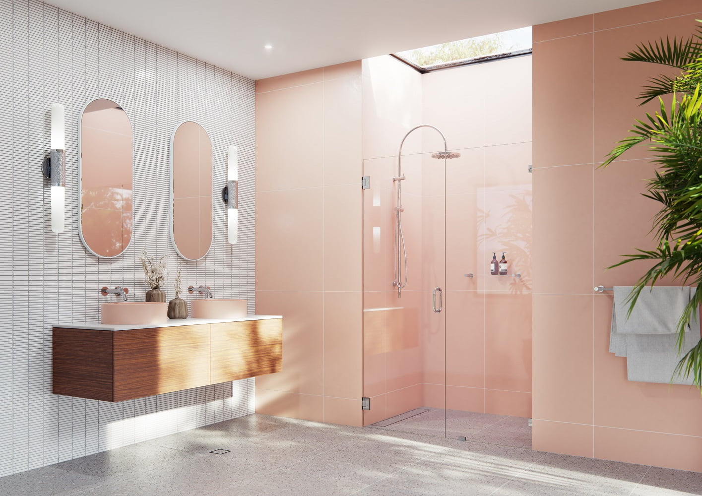 Illume 45.25 in. x 78 in. Frameless Chrome Clear Glass Shower Enclosure