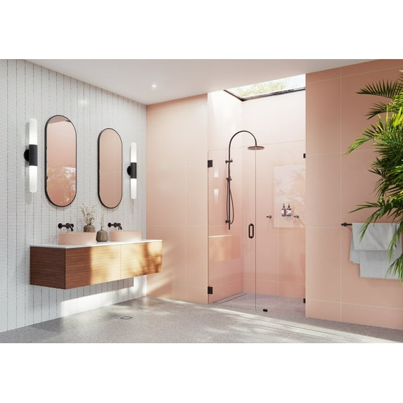 Illume 48.5 in. x 78 in. Wall Hinged Glass Shower Enclosure
