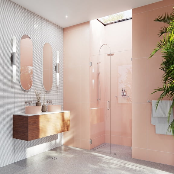 Illume 52.25 in. x 78 in. Wall Hinged Glass Shower Enclosure
