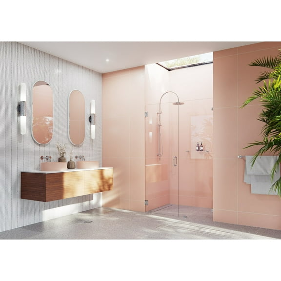 Illume 52.25 in. x 78 in. Wall Hinged Glass Shower Enclosure