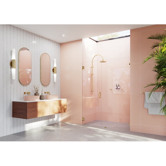 Illume 55 in. x 78 in. Wall Hinged Glass Shower Enclosure