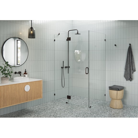 Illume 58.5 in. x 78 in. Wall Hinged Glass Shower Enclosure