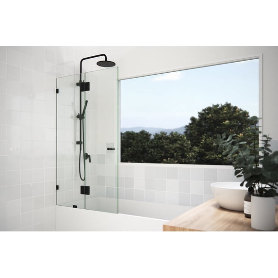 Illume 59.5 in. x 78 in. Wall Hinged Glass Shower Enclosure
