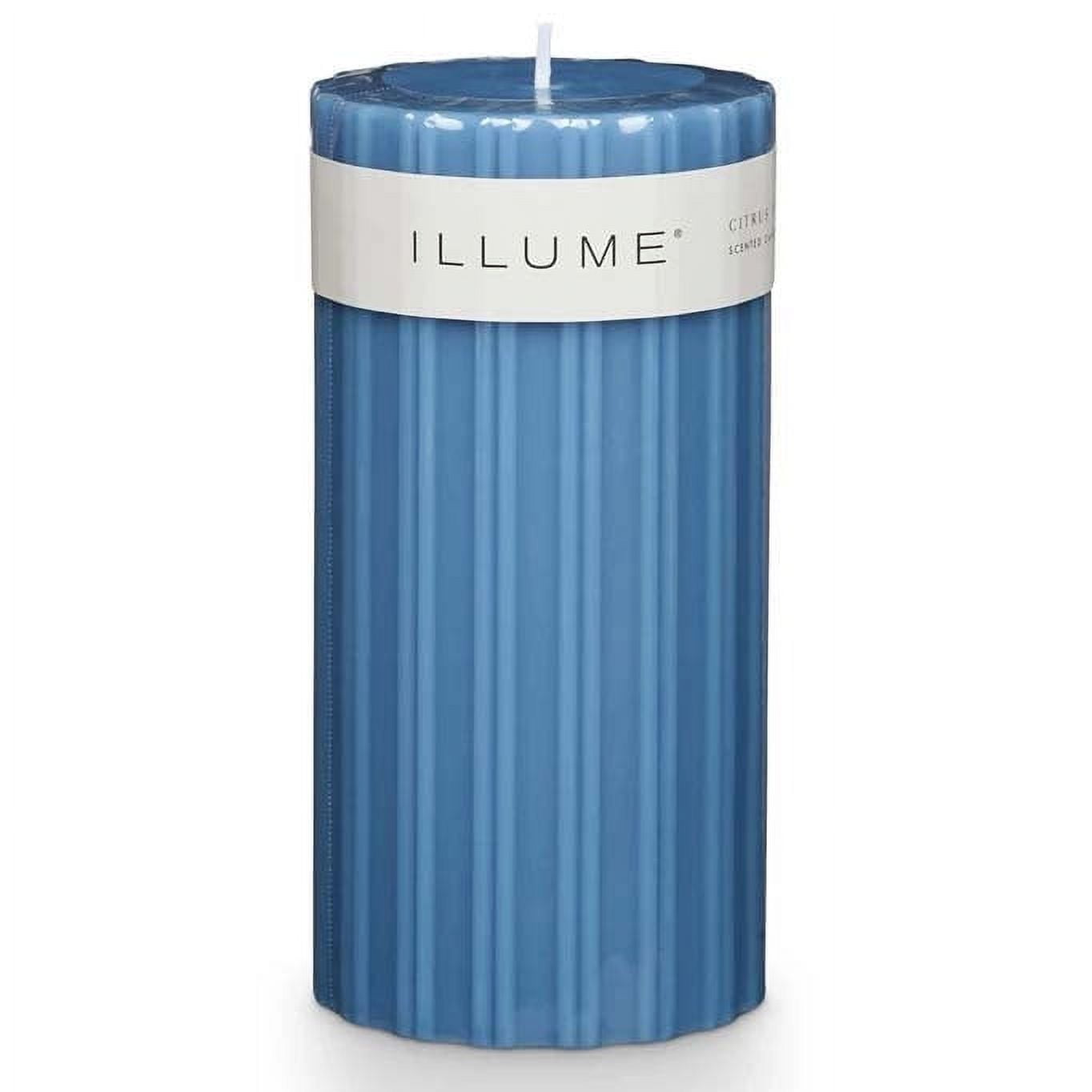 Selin Blue Soy Scented Pillar Candle with Citrus Crush Aroma