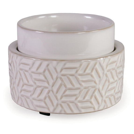 IllumiScents, 2-in-1 Fragrance Warmer, Embossed Geometric, Electric Wax Warmer for Scented Wax, Candles, Cubes and Tarts for Home, Bedroom, Kitchen, Gifts and Decor