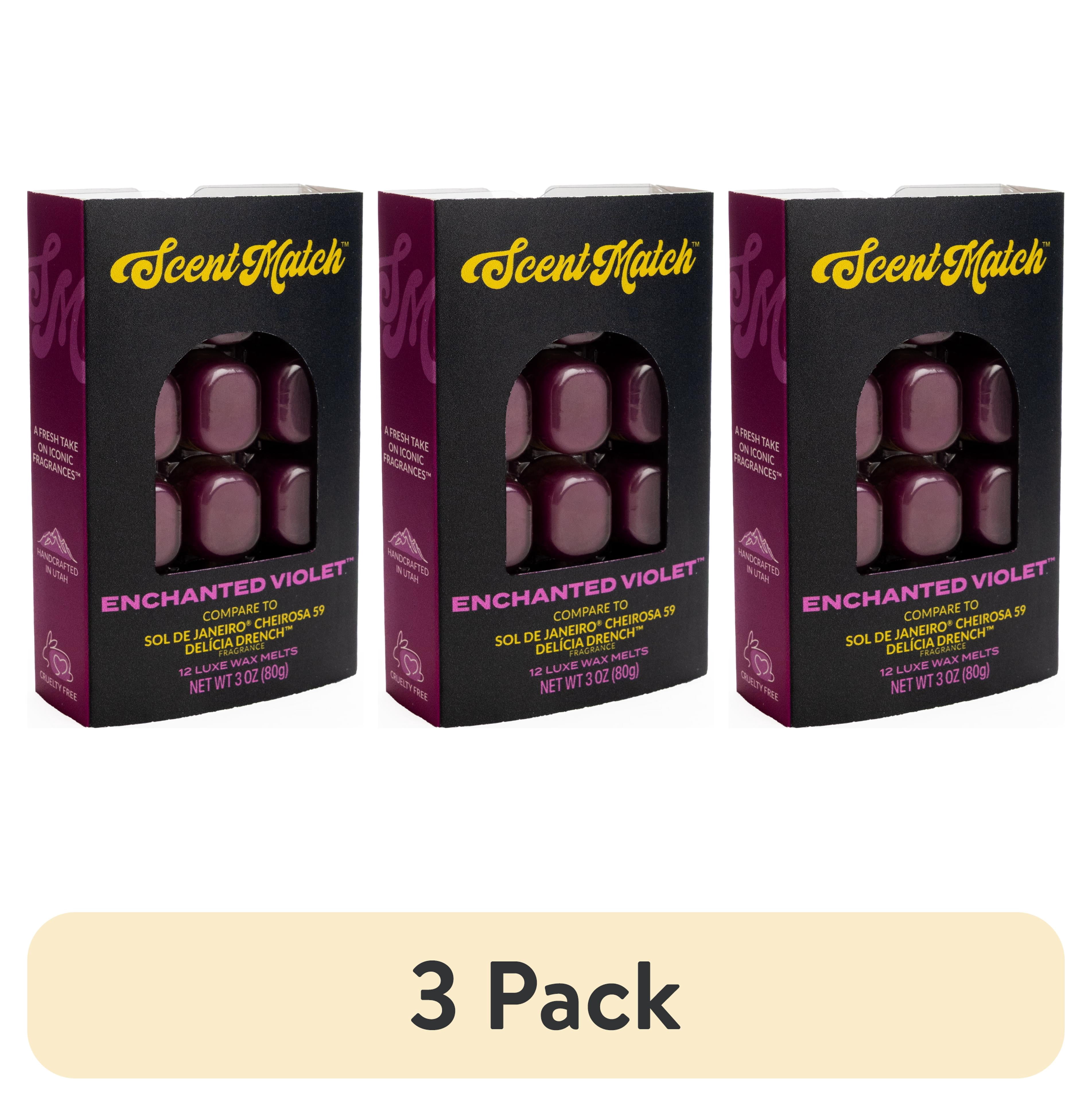 (3 pack) IllumiScents ScentMatch, 3 oz Wax Melts, Enchanted Violet (Compare to: Sol De Janeiro® Cheirosa 59™)