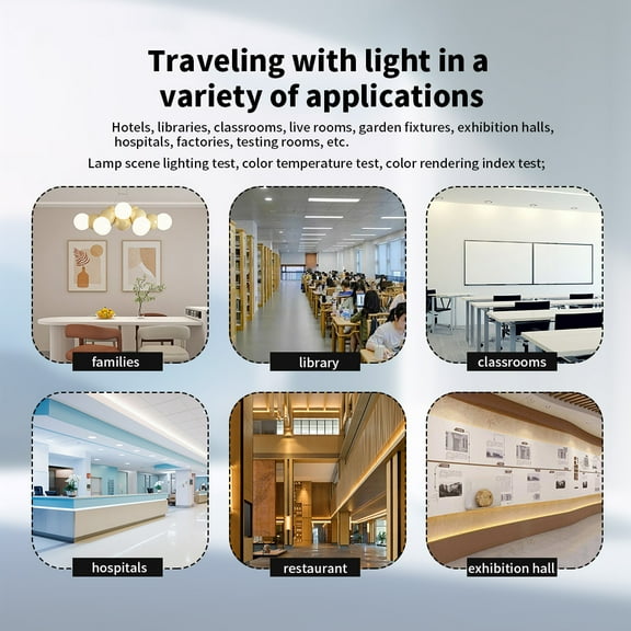 Illuminance Meter,Precise Meter 0.5-300000lux Color Temperature Tester Led Test Meter Tester Precise Meter 0.5-300000lux Led Test Huiop Bsewo Multicolor -8201