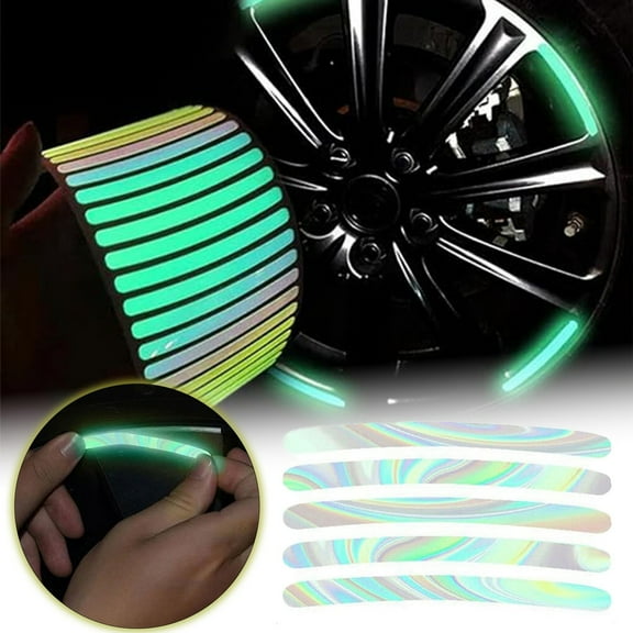 Illuminate Your Space with Reflective Glow Stickers - Dazzling Rainbow Lights for Vehicles Motorcycles and More 10PCS