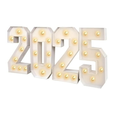 Illuminated 2025 Marquee Sign LED Light Up Numbers for Graduation, New Year, Party Decoration, Battery Operated