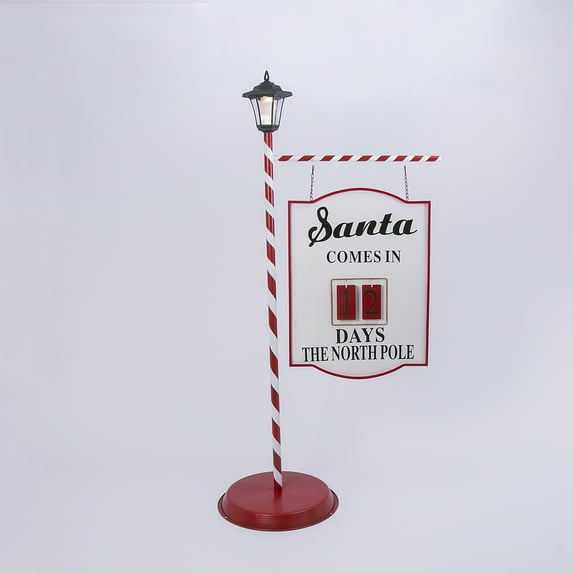 Illuminated 57.75 in H Solar Lighted Metal Santa with JOY Sign