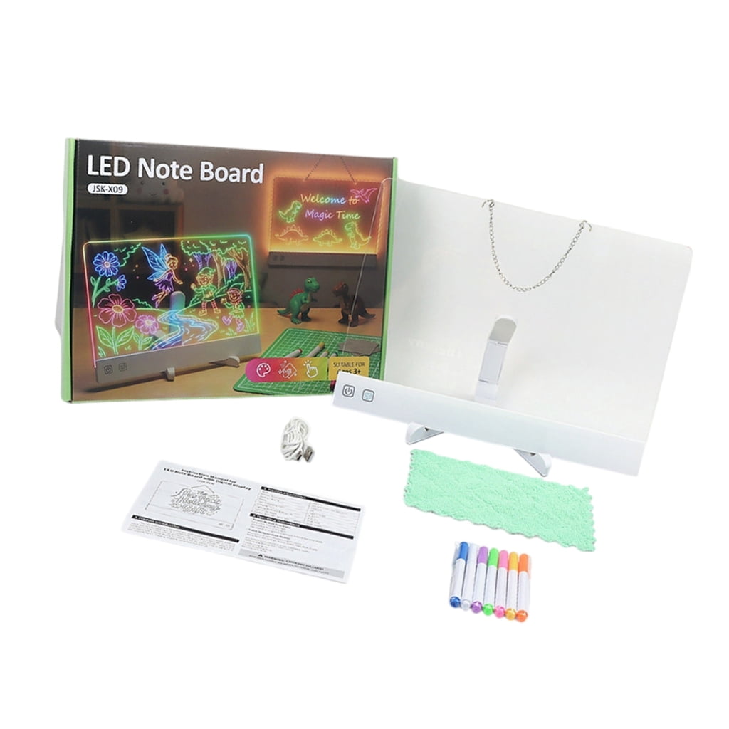 Illuminated Acrylic Board for Desk Messages and Study Notes, Light Up ...