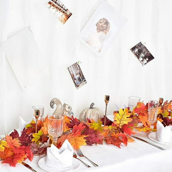 Illuminated Autumn Vine Garland, Connectable Design, Indoor and Outdoor Use, for Thanksgiving, Christmas, and Holiday Decorations, By FAJHHA