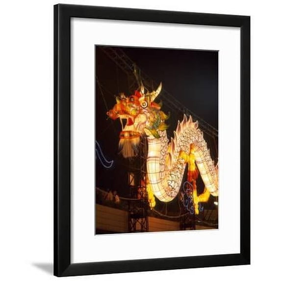 Illuminated Chinese Dragon on New Years Eve, Hong Kong, China, Framed Art Print Wall Art by Dallas and John Heaton Sold by Art.Com