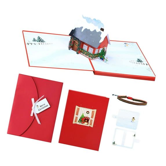 Illuminated Christmas Card with LED Light Glowing Holiday Greeting Cards Christmas Party Invitation for Family Friend