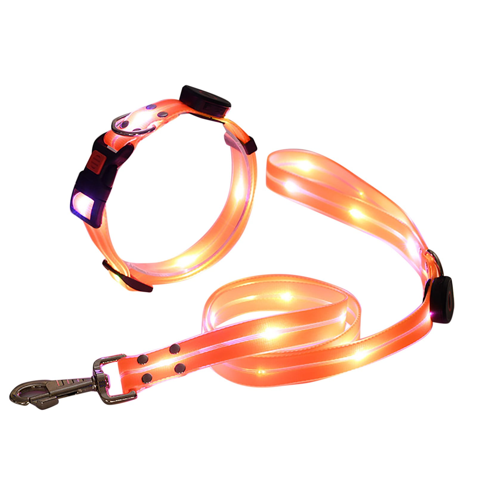 Illuminated Dog Leashes For Night Walks Luminous Dog Collars