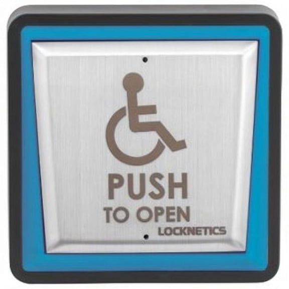 Illuminated Dual Color Large Square Push Plate with Black Box, Stainless Steel