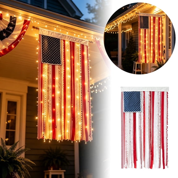 Illuminated Flagpole Banner with LED Lights, Heavy Duty Outdoor