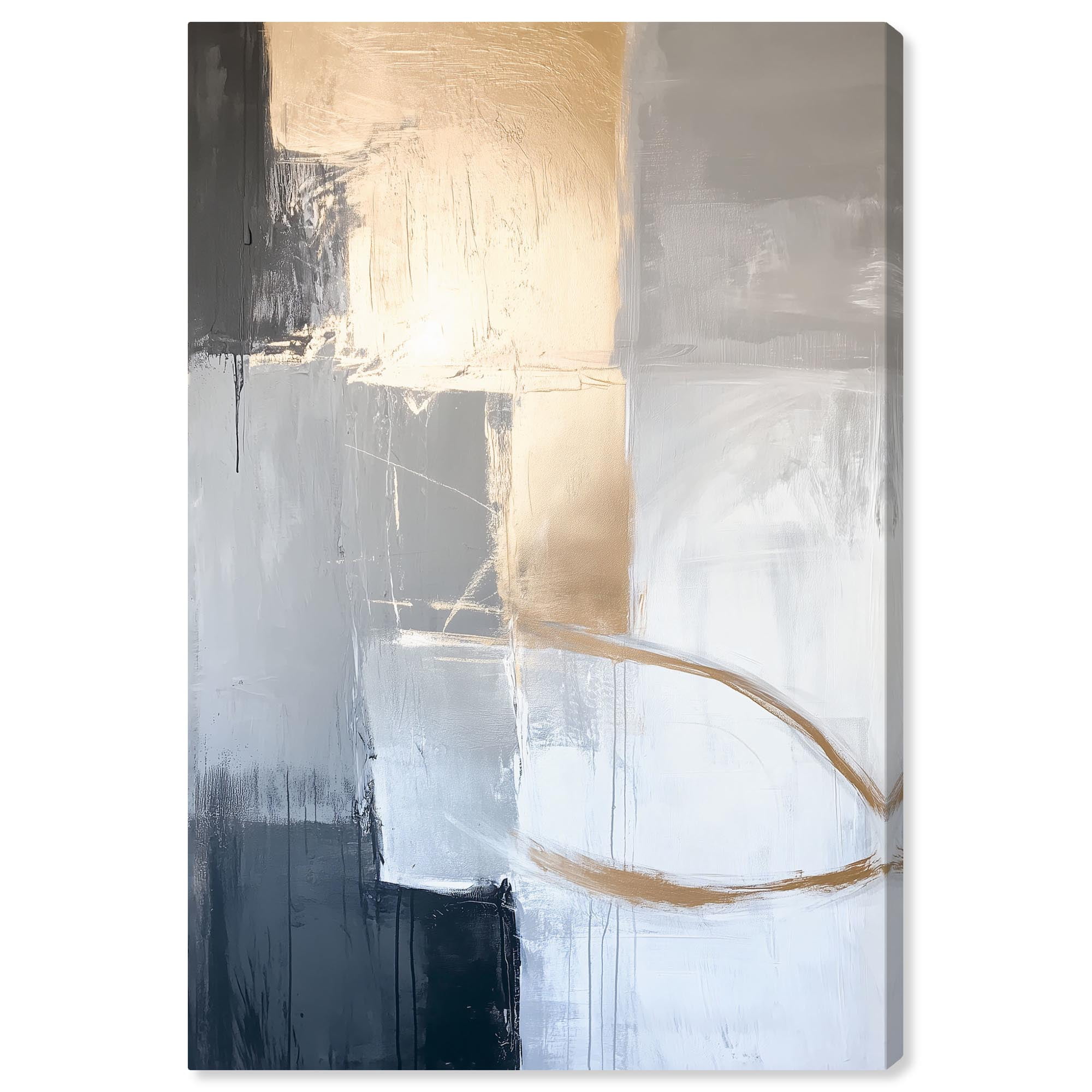 Illuminated Gold Edges Abstract Canvas Art, 10" x 15"
